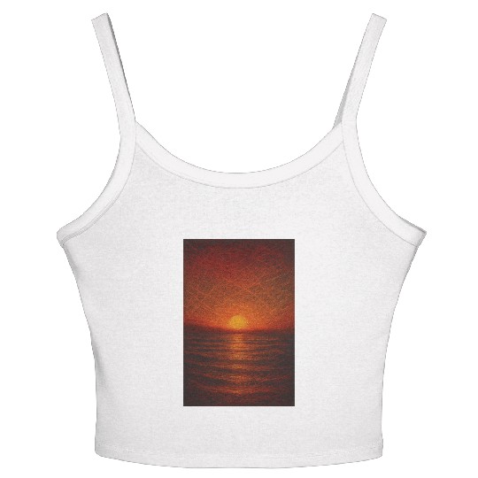 Sunset Over Calm Ocean Women's Spaghetti Strap Tank Top