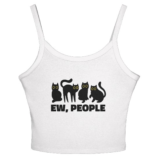 Ew People Funny Black Cats  Women's Spaghetti Strap Tank Top
