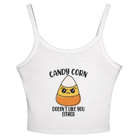 Candy Corn Funny Halloween Women's Spaghetti Strap Tank Top