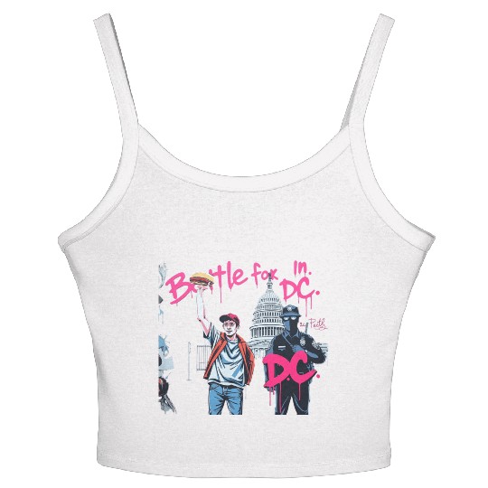 Free DC Sandwich Guy Banksy Style Street Art Women's Spaghetti Strap Tank Top