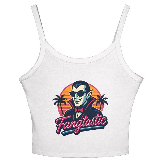 Fangtastic – Retro Vampire Neon Style Women's Spaghetti Strap Tank Top