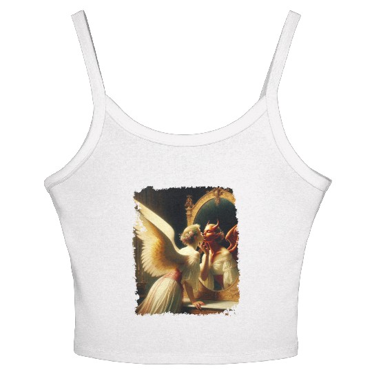 Inner Duality Angel Demon Mirror Renaissance Women's Spaghetti Strap Tank Top