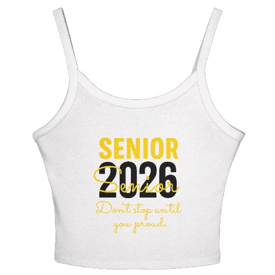 Senior 2026 Distressed Number Design Class of 2026 Women's Spaghetti Strap Tank Top