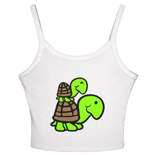 2 turtles piggyback mummy daddy child riding cute Women's Spaghetti Strap Tank Top