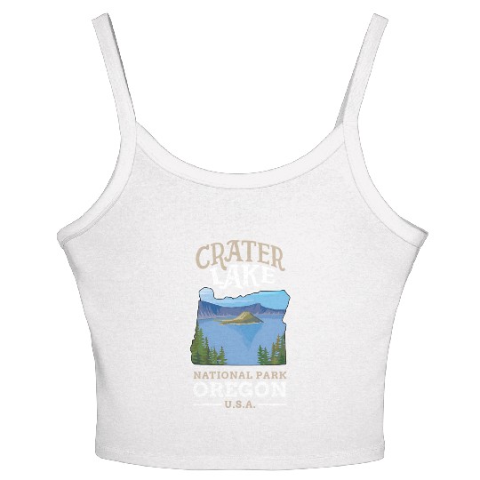 Crater Lake National Park US Oregon Women's Spaghetti Strap Tank Top