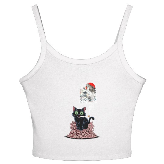 Black Cat Smoking Cigarette Catzilla Women's Spaghetti Strap Tank Top