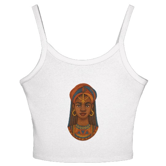 African Heritage Inspired Portrait Design Women's Spaghetti Strap Tank Top