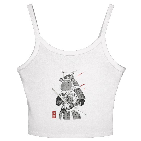 Samurai Otter in Armor Women's Spaghetti Strap Tank Top