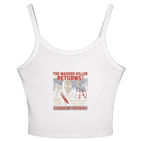 Masked Killer Returns Slasher Movie Poster Vintage Women's Spaghetti Strap Tank Top