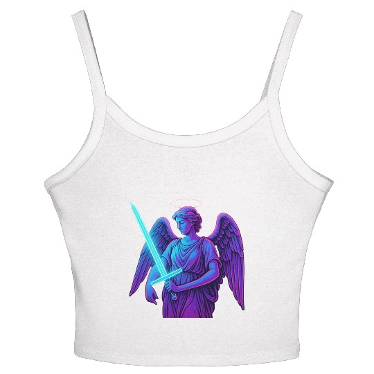 Neon Angel Warrior Illustration Women's Spaghetti Strap Tank Top