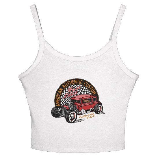 Vintage Hot Rod Car Illustration Women's Spaghetti Strap Tank Top