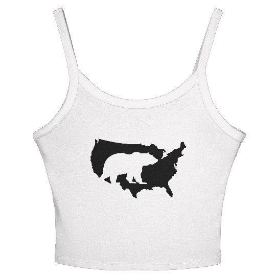 usa bear grizzly Women's Spaghetti Strap Tank Top