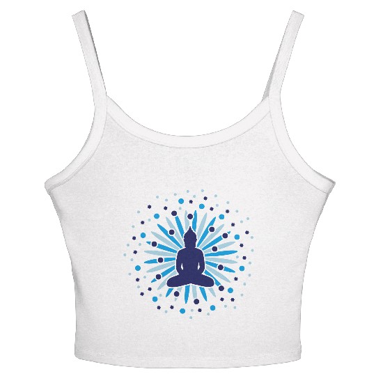 A Buddha mandala blossom Women's Spaghetti Strap Tank Top