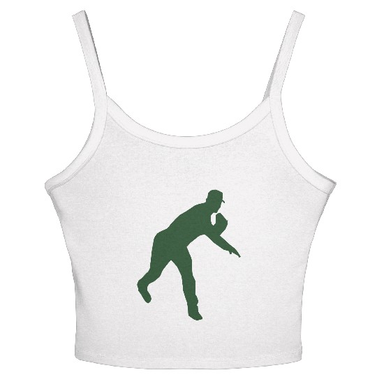 Baseball pitcher throwing a pitch Women's Spaghetti Strap Tank Top