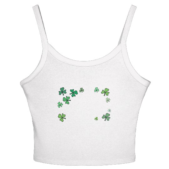 Dark green shamrocks, St Patrick's Women's Spaghetti Strap Tank Top