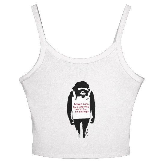 Banksy Laugh Now Monkey Women's Spaghetti Strap Tank Top