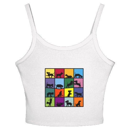 dog cube beagle Women's Spaghetti Strap Tank Top