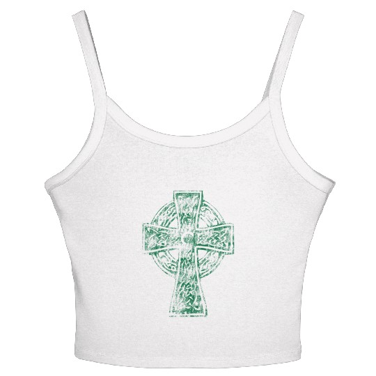 Classic Vintage Style Celtic Cross Crucifix Women's Spaghetti Strap Tank Top