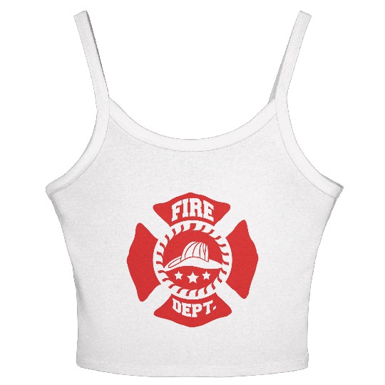 Fire Brigade logo symbol design Women's Spaghetti Strap Tank Top