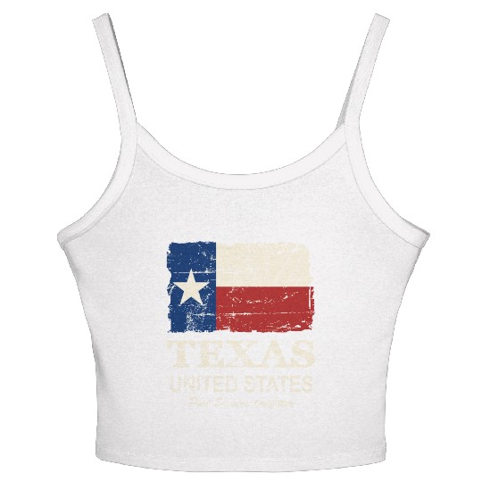 Texas Flag - Vintage Look Women's Spaghetti Strap Tank Top
