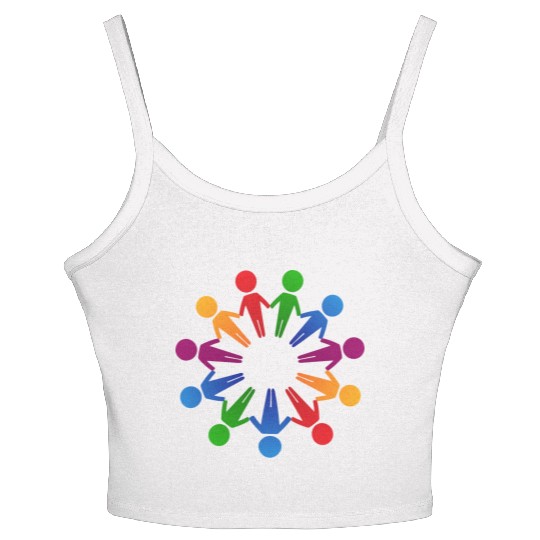 Multicultural Cooperation Circle Women's Spaghetti Strap Tank Top