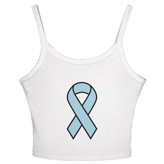 Light Blue Prostate Cancer Ribbon Women's Spaghetti Strap Tank Top