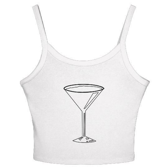 Cocktail Glass Women's Spaghetti Strap Tank Top