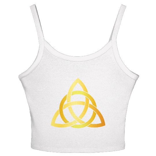 Original Triquetra circle celtic knot gold Women's Spaghetti Strap Tank Top