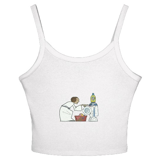 Funny Star Wars r2d2 and Leia comic Women's Spaghetti Strap Tank Top