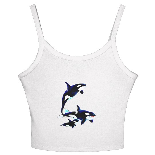 Orca Family Women's Spaghetti Strap Tank Top