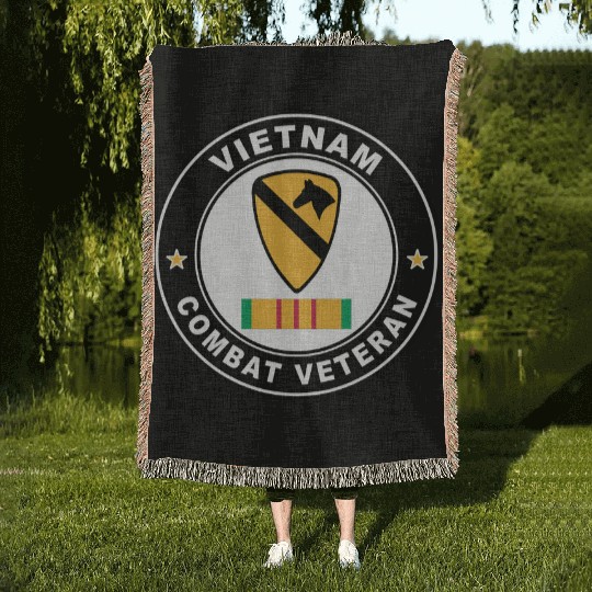 1st Cavalry Division Vietnam Combat Veteran Woven Blankets
