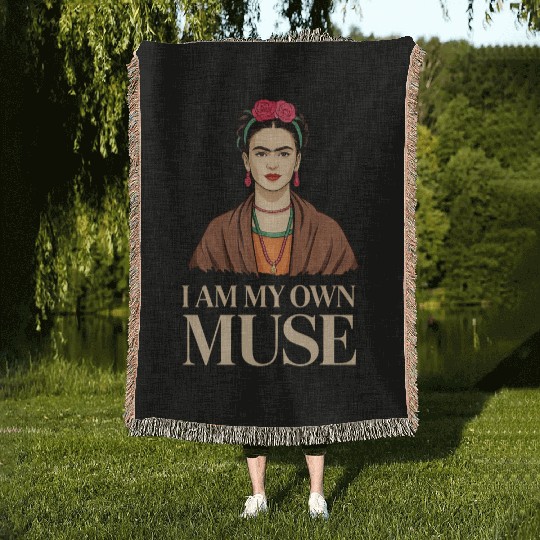 Frida Kahlo Inspirational Women' Day Design Woven Blankets