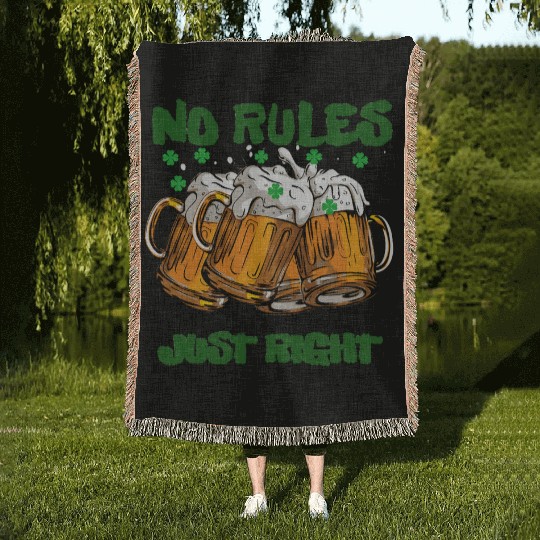 st paddy funny day, green beer Irish day Woven Blankets