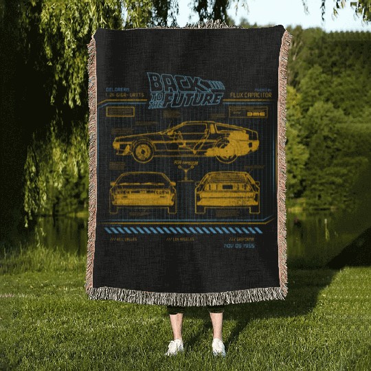 Back To The Future 35Th Anniversary Delorean Woven Blankets