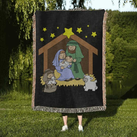 Nativity Scene Woven Blankets