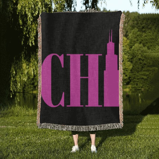 Chicago - Neon Pink Woven Blankets