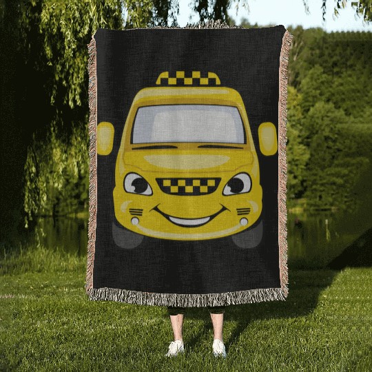 Taxi design art Woven Blankets