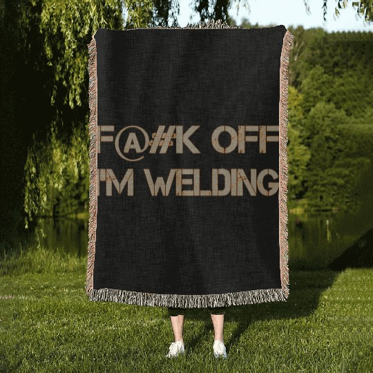 Fuck Off Tan-Orange Woven Blankets