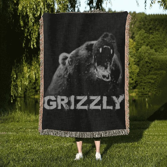 Grizzly Bear Woven Blankets