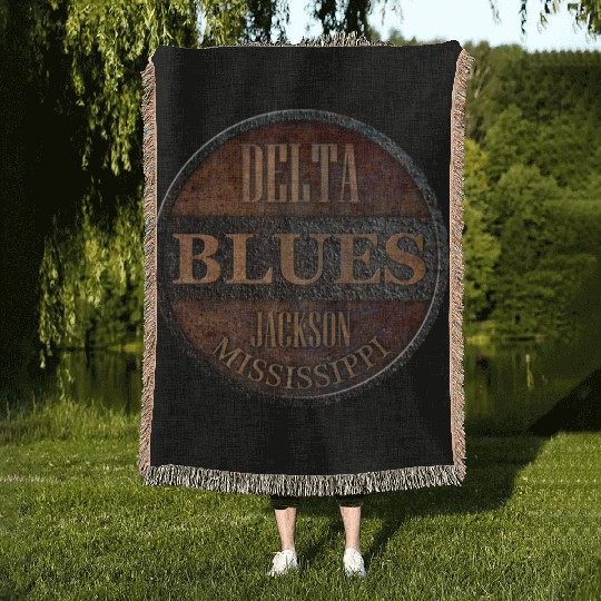 rusty delta blues jackson Woven Blankets