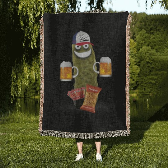Drinking Buddy Pickle Woven Blankets