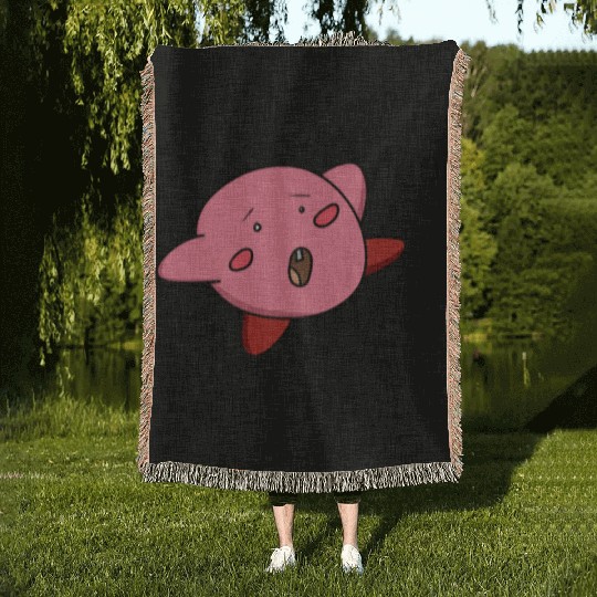 Funny Kirby Woven Blankets