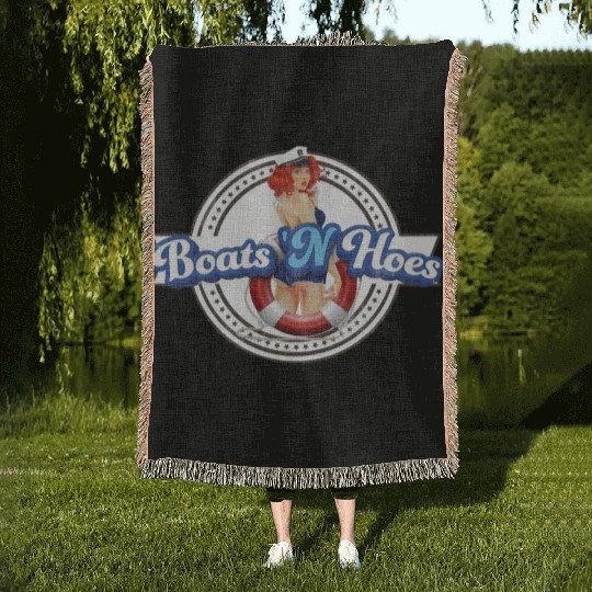 BOATS 'N HOES STEP BROTHERS SEXY LOGO Woven Blankets