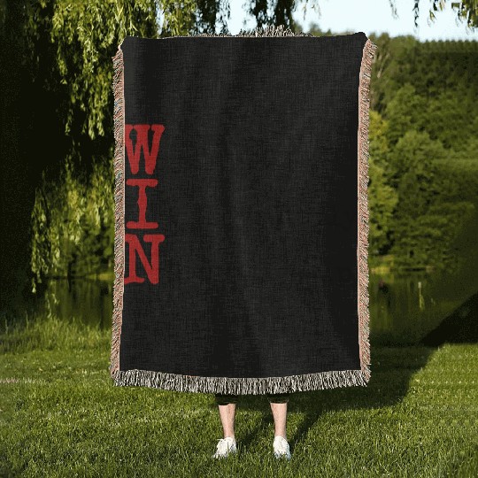 WIN - Work Smart Improve Daily Never Give Up Woven Blankets