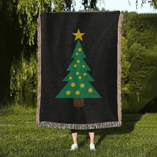 Christmas tree Woven Blankets