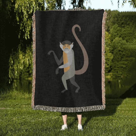Squirrel monkey Woven Blankets