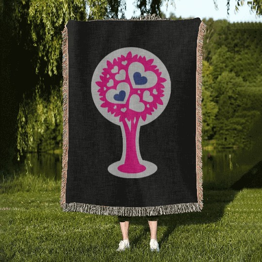 Heart Tree Woven Blankets