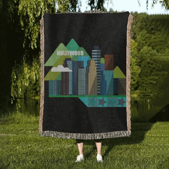los angeles Woven Blankets