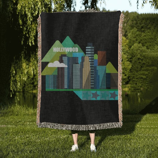 los angeles Woven Blankets