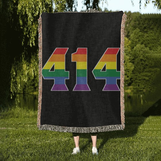 Gay Pride 414 Milwaukee Area Code Woven Blankets